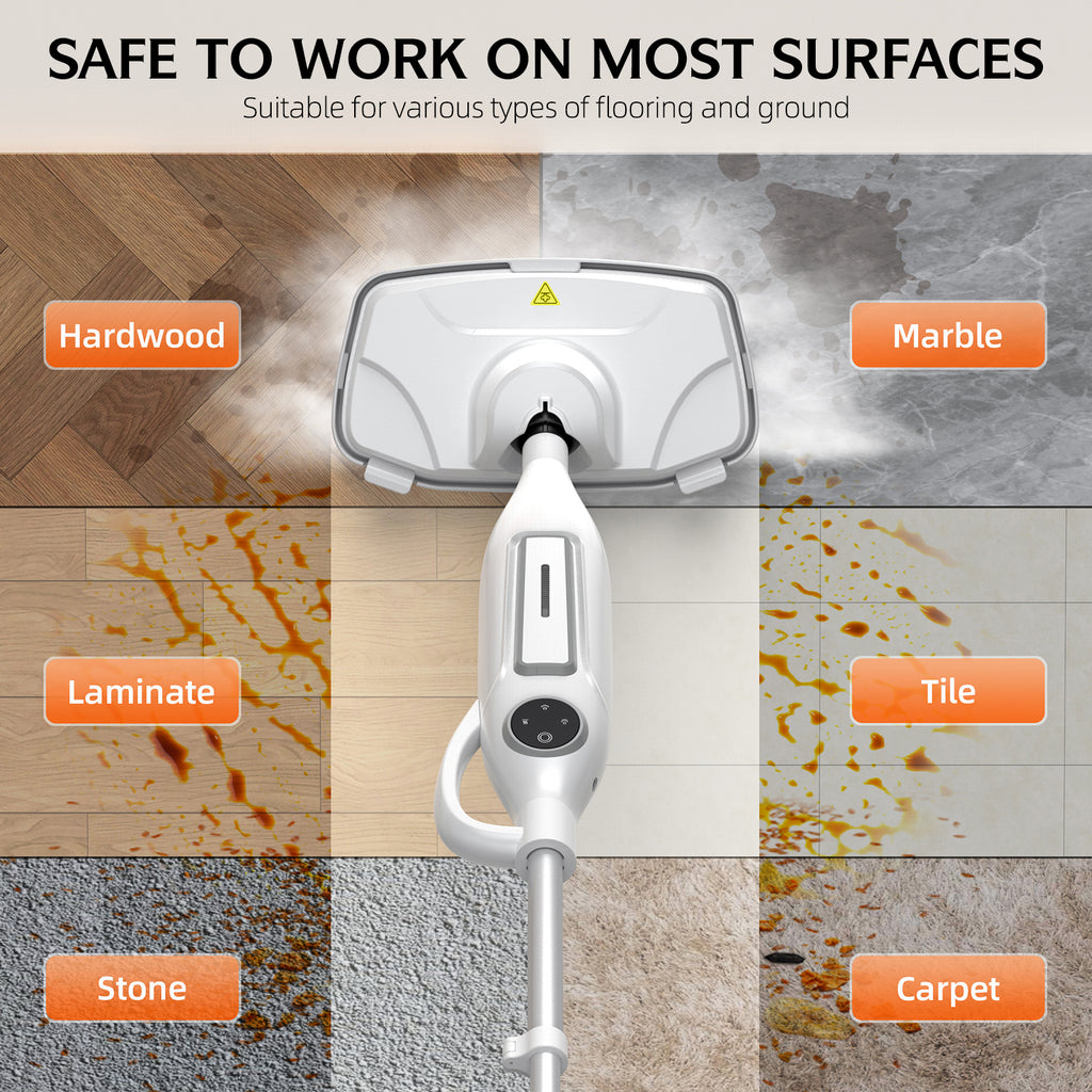 DUEDE 10-in-1 Steam Mop & Handheld Steam Cleaner | 266℉ Deep Clean, 2 Steam Modes, 11 Attachments