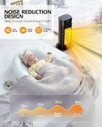 DUEDE Space Heater, 1500W Electric PTC Ceramic Heater for Indoor Use with Thermostat & 4 Fan Mode, 12H Timer, Remote, 2026 Upgraded Fast & Safety Portable Heat for Bedroom, Living Room
