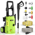 DUEDE Electric Pressure Washer - Portable Power Washer with Soap-Adjustable Tank, Steel Spray Wand, 4 Pressure Tips, 6.6 FT Inlet & 23 FT Outlet Hose, 3800PSI & 2.4GPM, for Patio/Car/Driveway/Fence