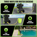 DUEDE Electric Pressure Washer - Portable Power Washer with Soap-Adjustable Tank, Steel Spray Wand, 4 Pressure Tips, 6.6 FT Inlet & 23 FT Outlet Hose, 3800PSI & 2.4GPM, for Patio/Car/Driveway/Fence