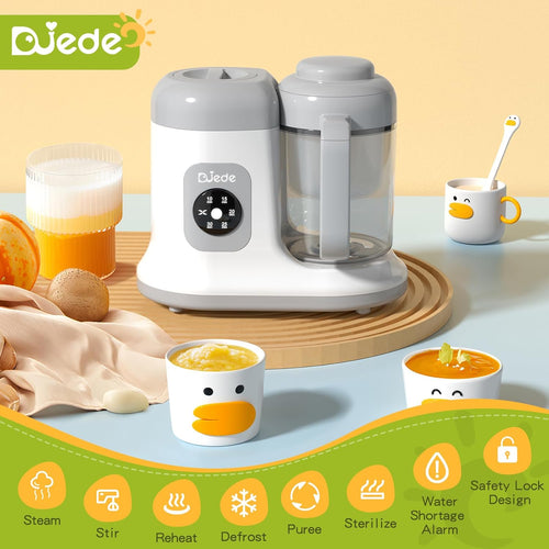 DUEDE Baby Food Maker - One Button Control Processor Steamer|Puree Blender Machine|Auto Cooking & Stirring, Cooking Nutritious Homemade Food for Infants & Toddlers, White